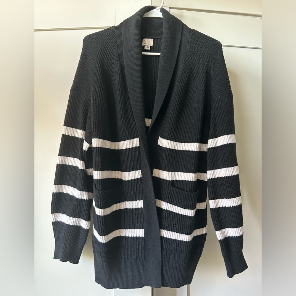 Black and White Cardigan Sweater, Size M by A New Day